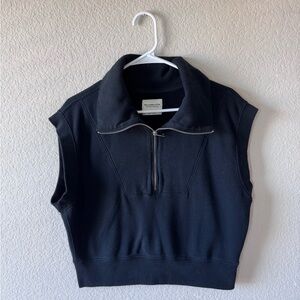 Abercrombie half zip short sleeve zip up polo sweater